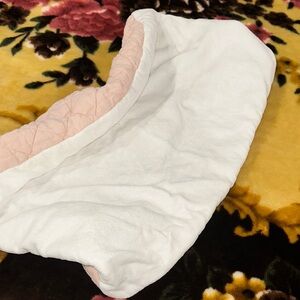 White and Pink Quilted Changing pad Cover for girls